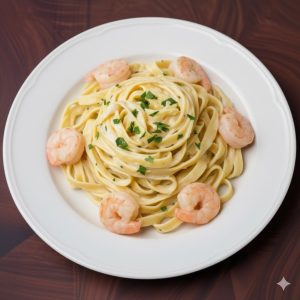 Fetuccini Alfredo C/Colita de Langostino